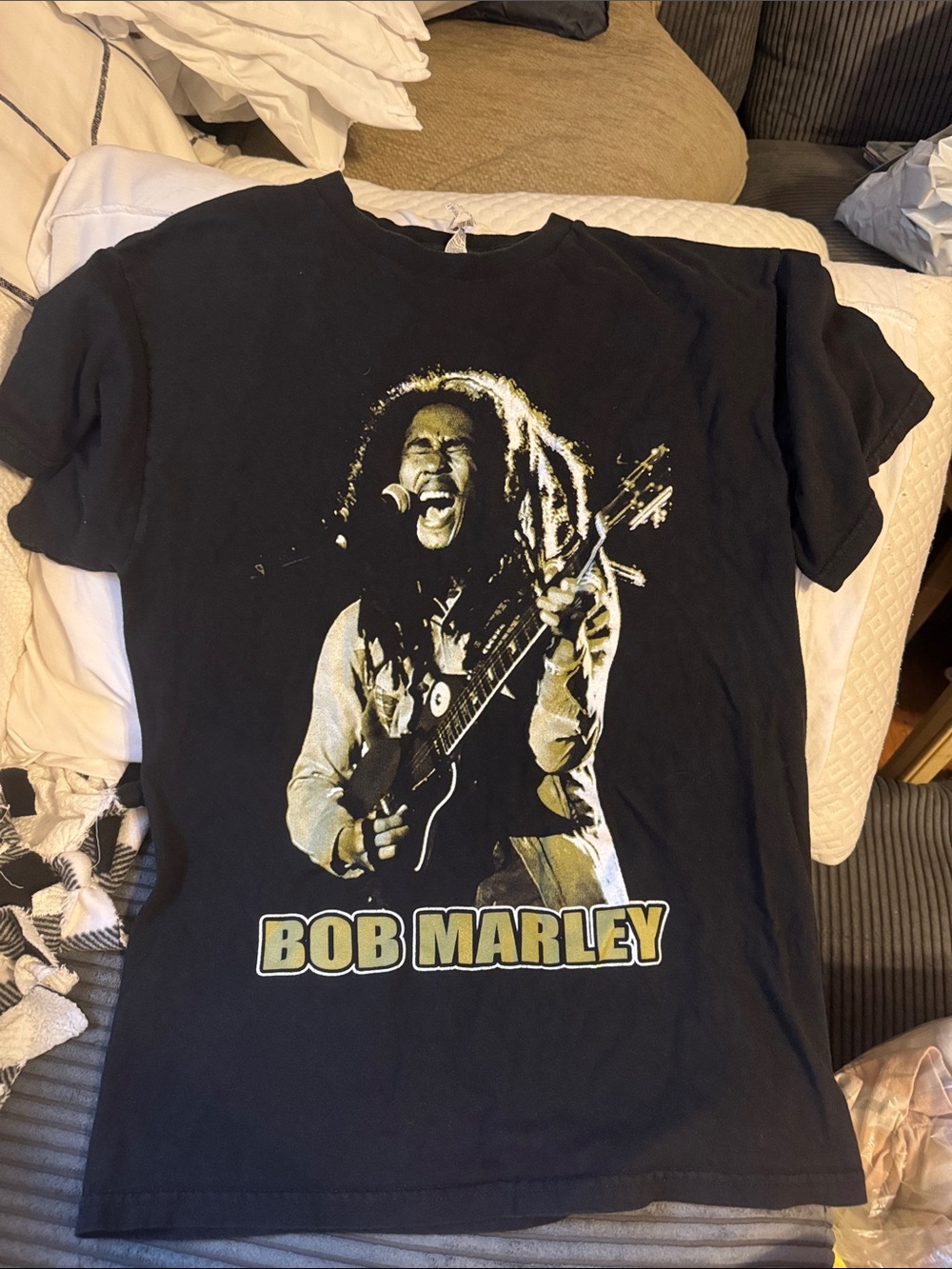 Bob Marley Black Graphic Short-Sleeve Tee